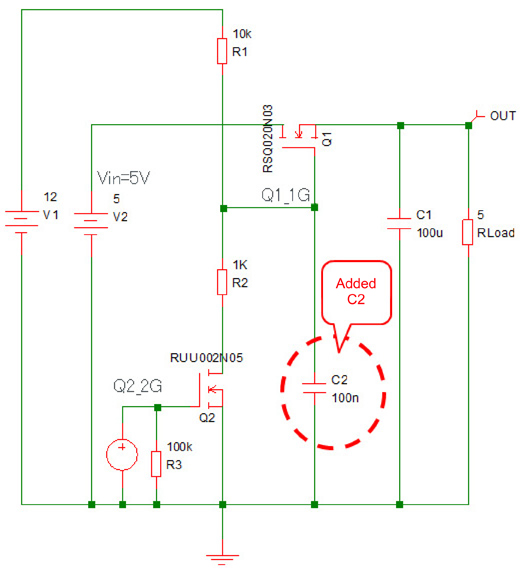 Nch MOSFET Load Switch Equivalent Circuit Diagra
