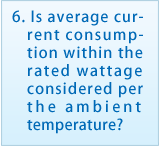 6. Is average current consumption within the rated wattage considered per the ambient temperature?