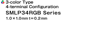 3-color Type 4-terminal Configuration SMLP34RGB Series 1.0 to 1.0mm t = 0.2mm