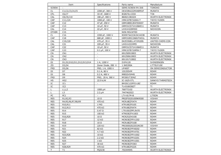 Parts List