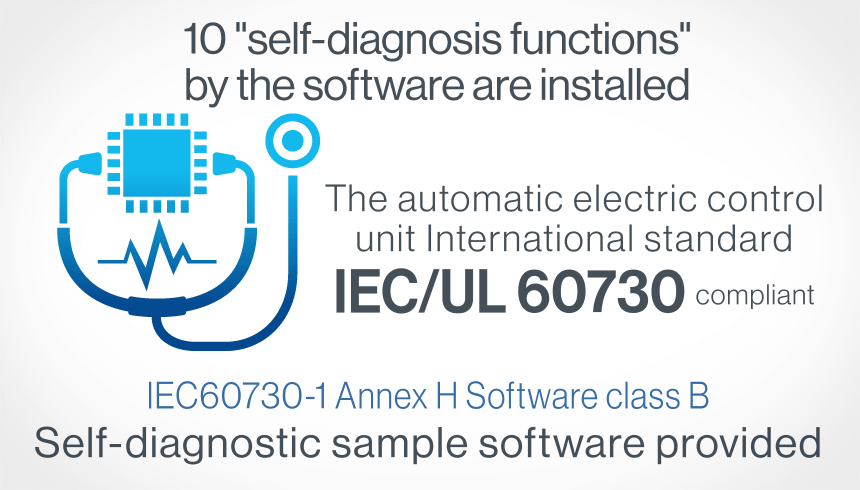 Automatic electric control unit International standard IEC/UL 60730 compliant