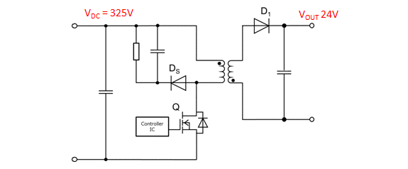 Single-End Flyback with RCD snubber (DC input version) | Topology ...