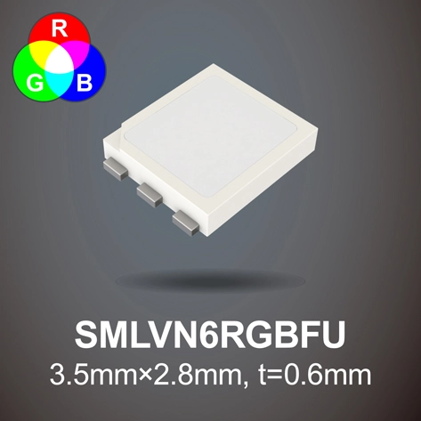 Single diode LED and RGB mixer LED. Illustration of the difference