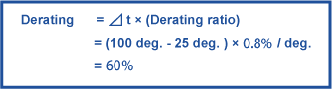 Derating in the area of heat-restriction area