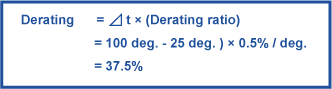 Derating in the area of secondary down-slope