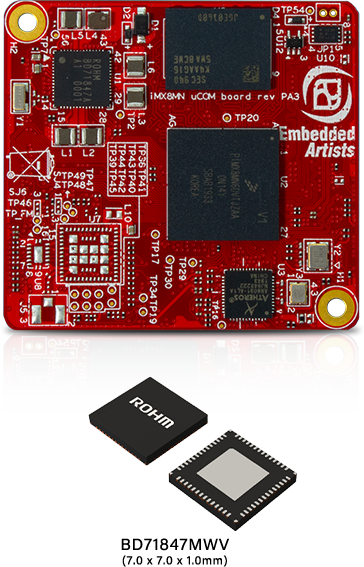 Embedded Artists’iMX8M Nano uCOM Board | ROHM's BD71847MWV PMIC'