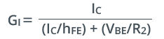 DC current gain of the digital transistor