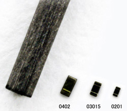 Resistors: Relative size vs. a 0.5mm lead for a mechanical pencil